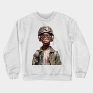 Military Minded Street Soldier Urban Warrior Black Boy Crewneck Sweatshirt